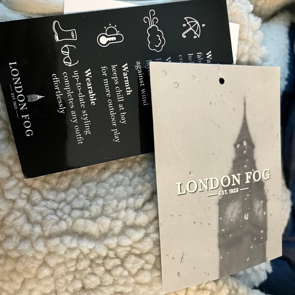 London Fog Half Zip Fleece‎ Sweatshirt Jacket Child Size S/8 NWT